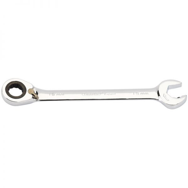 Expert 15mm Draper Expert Hi-Torq® Metric Reversible Ratcheting Open End/Combination Spanner