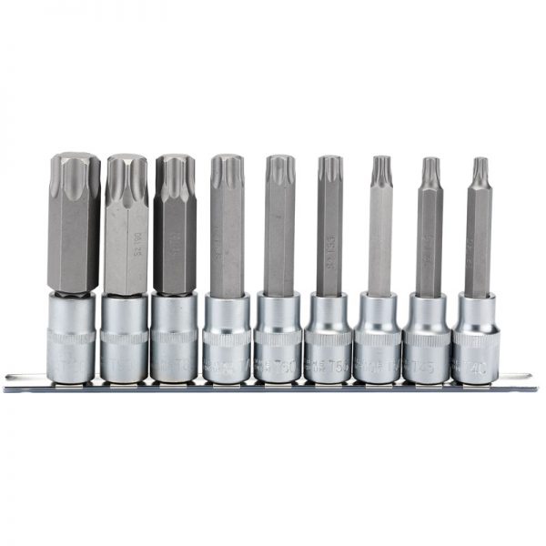 1/2" Sq. Dr. 100mm Long Draper TX-STAR® Socket Bit Set (9 Piece)