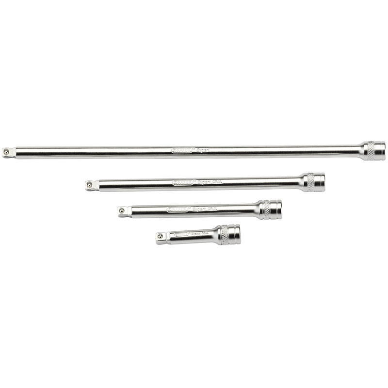 1/4" Square Drive Satin Chrome Wobble Extension Bar Set (4 Piece)