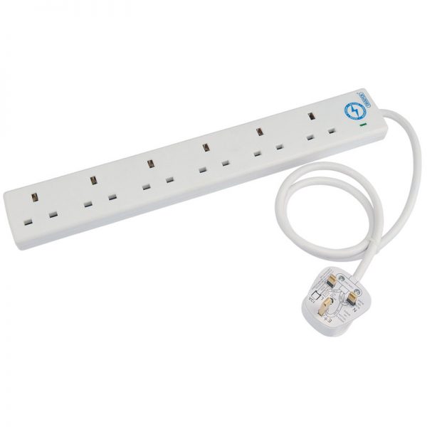 6 Way 0.75 Metre Surge Protected Extension Lead