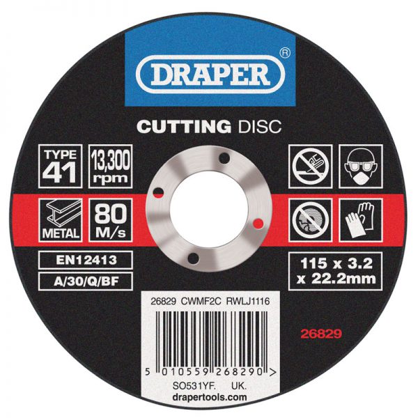 Flat Metal Cutting Discs (115 x 3 x 22.2mm)