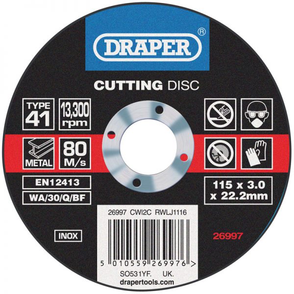 INOX Cutting Disc (115 x 3.0 x 22.2mm)