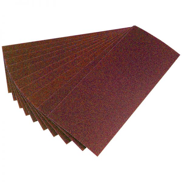 Ten 280 x 115mm 60 Grit Aluminium Oxide Sanding Sheets