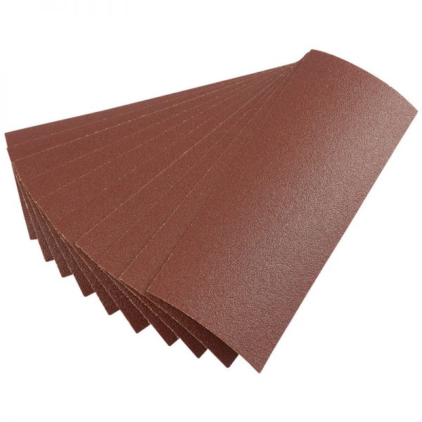 Ten 232 x 92mm 80Grit Aluminium Oxide Sanding Sheets