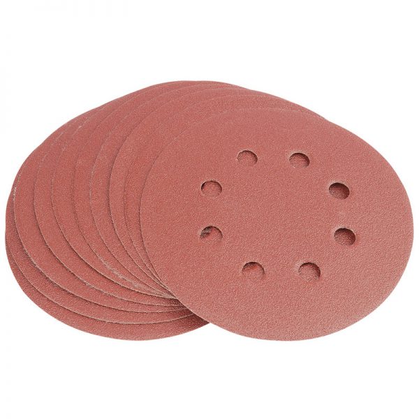 Ten 125mm 120 Grit Hook and Loop Sanding Discs