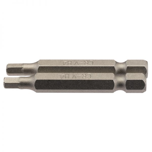 4mm 1/4" Hex. Hexagonal Insert Bit 50mm Long x 2