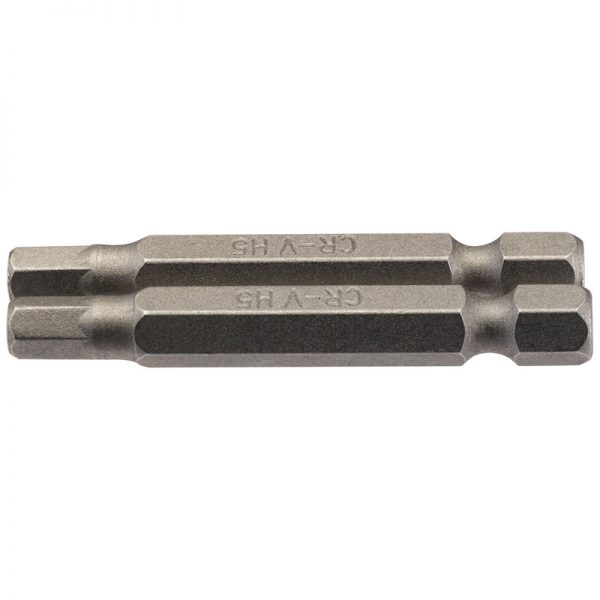 5mm 1/4" Hex. Hexagonal Insert Bit 50mm Long x 2