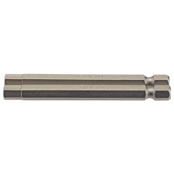 6mm 1/4" Hex. Hexagonal Insert Bit 75mm Long x 2