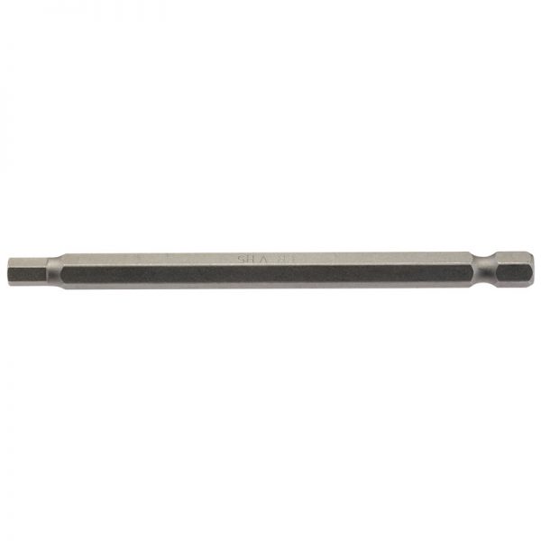 5mm 1/4" Hex. Hexagonal Insert Bit 100mm Long x 1