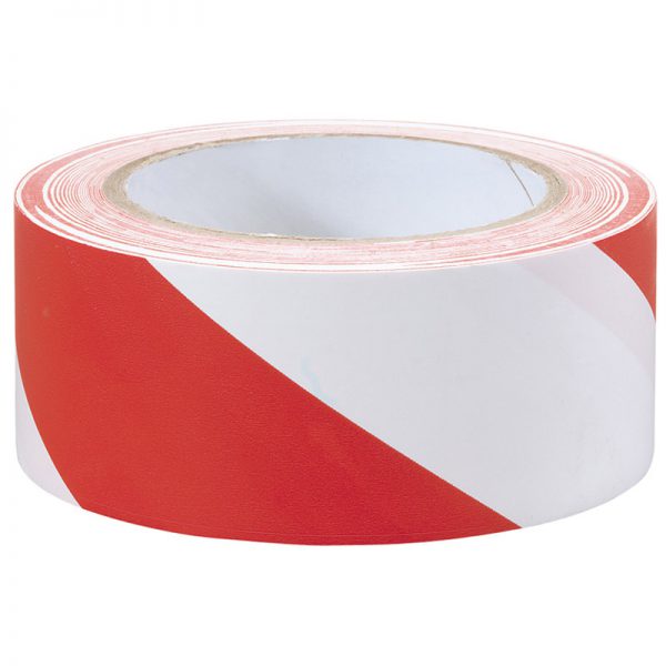 33M x 50mm Red and White Hazard Tape Roll