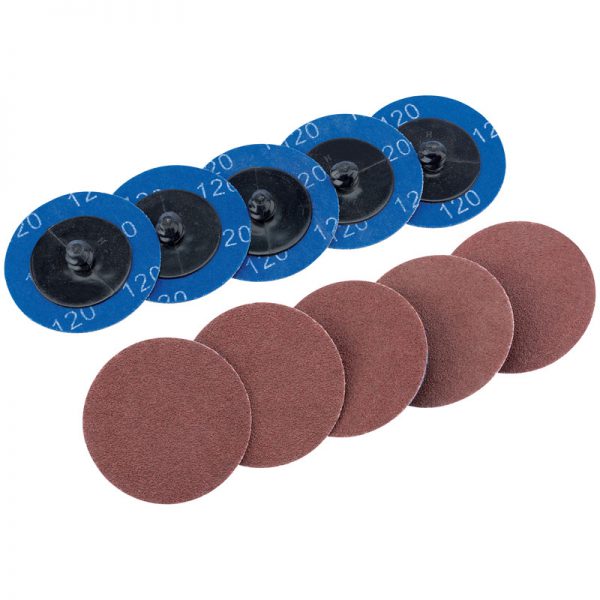 Ten 50mm 120 Grit Aluminium Oxide Sanding Discs