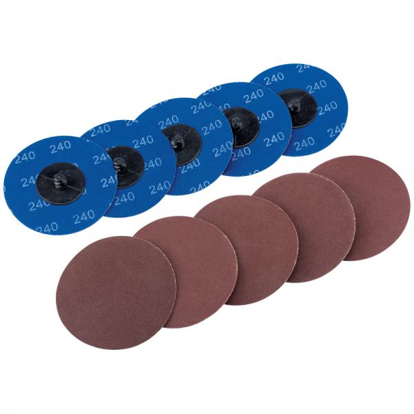 Ten 75mm 240 Grit Aluminium Oxide Sanding Discs