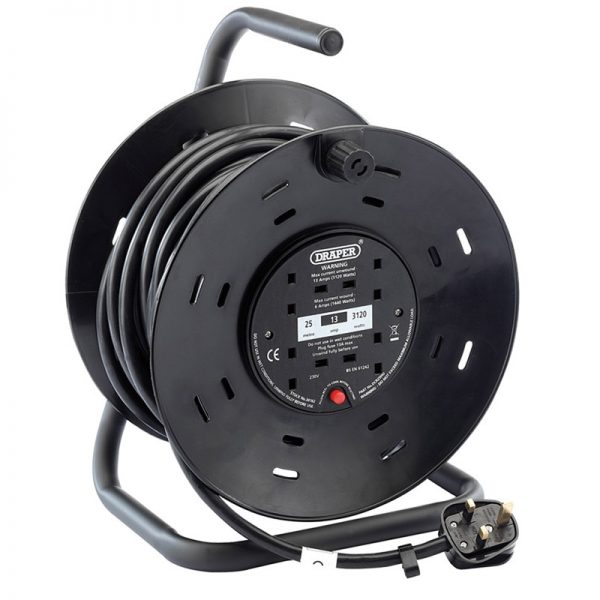 230V Four Socket Industrial Cable Reel (25M)